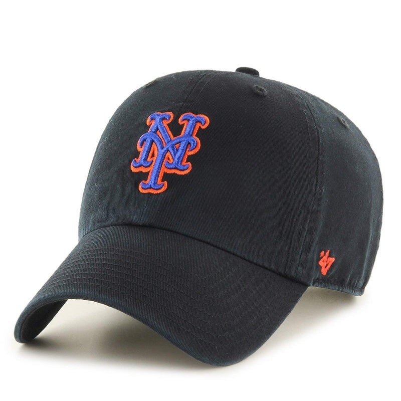 47 '47 New York Mets Clean Up Dad Hat Cap MLB Black/Royal/Orange - Image 1